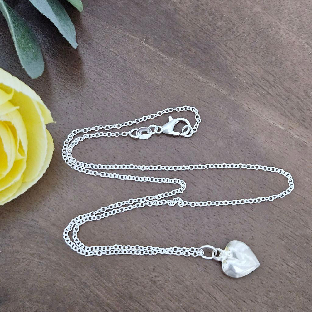 Vintage Dainty Sterling Silver Heart Pendant
